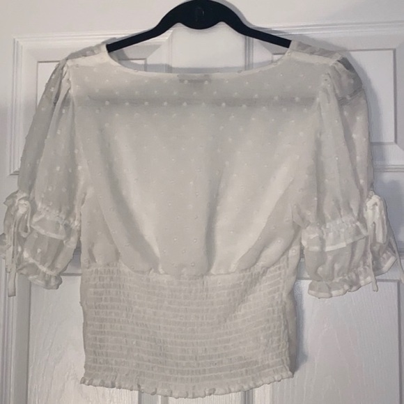 Swiss dot cropped blouse - Picture 2 of 3